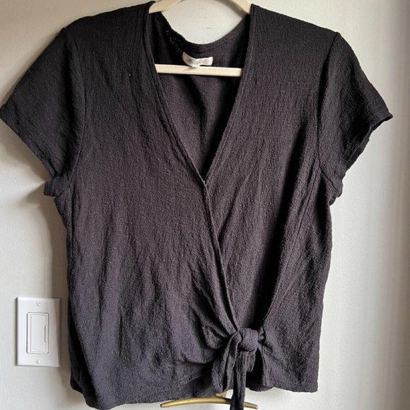 MADEWELL CROSSBODY BLACK BLOUSE - Picture 1 of 3